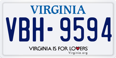 VA license plate VBH9594