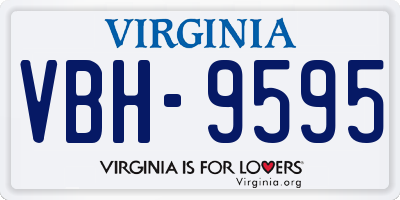 VA license plate VBH9595