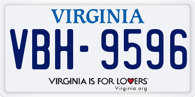 VA license plate VBH9596