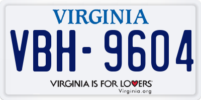 VA license plate VBH9604