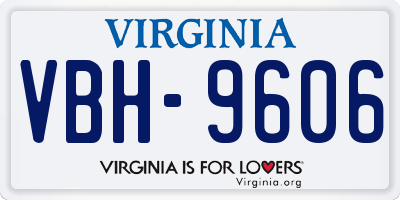 VA license plate VBH9606