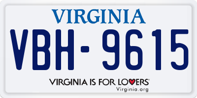 VA license plate VBH9615