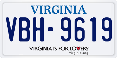 VA license plate VBH9619