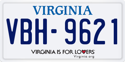 VA license plate VBH9621