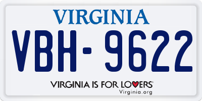 VA license plate VBH9622