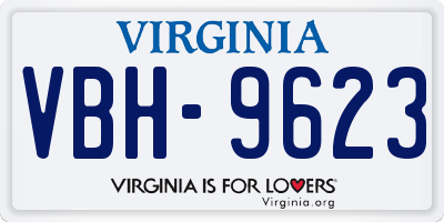 VA license plate VBH9623