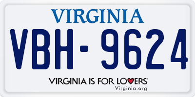 VA license plate VBH9624