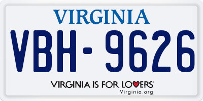 VA license plate VBH9626