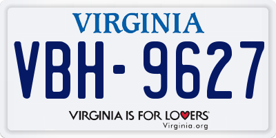 VA license plate VBH9627