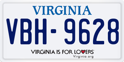 VA license plate VBH9628