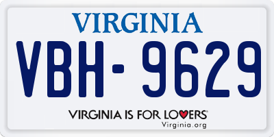 VA license plate VBH9629