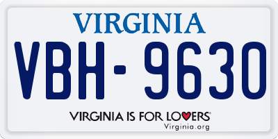 VA license plate VBH9630