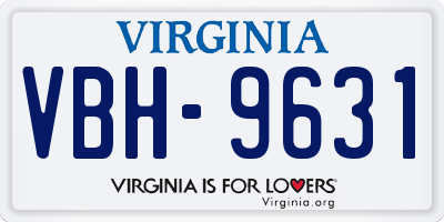 VA license plate VBH9631