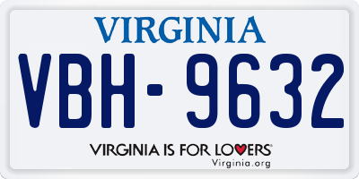 VA license plate VBH9632