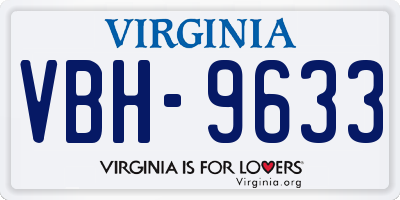 VA license plate VBH9633