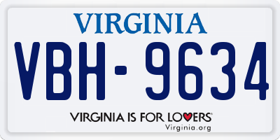 VA license plate VBH9634