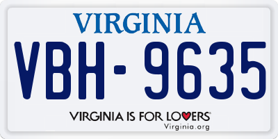 VA license plate VBH9635