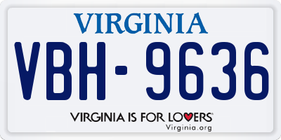 VA license plate VBH9636