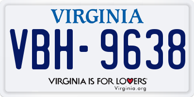 VA license plate VBH9638
