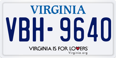 VA license plate VBH9640