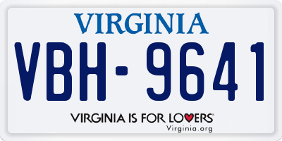 VA license plate VBH9641