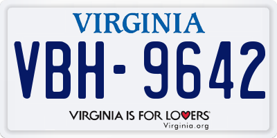VA license plate VBH9642