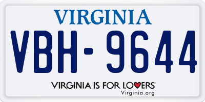 VA license plate VBH9644
