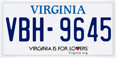 VA license plate VBH9645