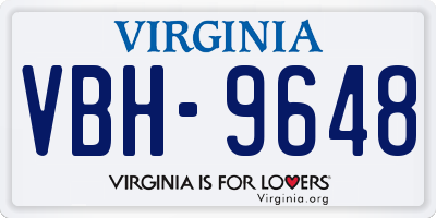 VA license plate VBH9648