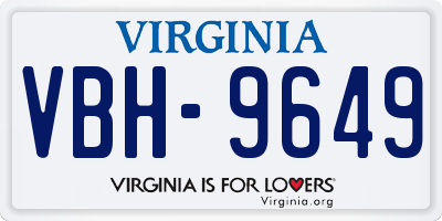 VA license plate VBH9649