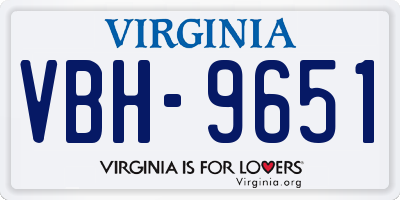 VA license plate VBH9651
