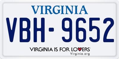 VA license plate VBH9652
