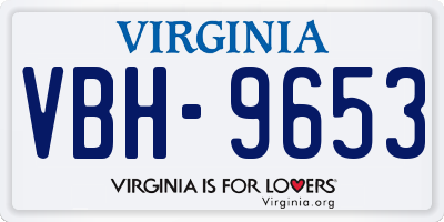 VA license plate VBH9653