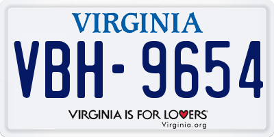 VA license plate VBH9654