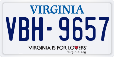 VA license plate VBH9657