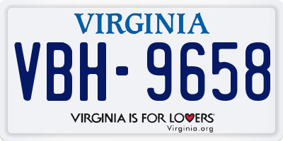 VA license plate VBH9658