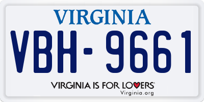 VA license plate VBH9661