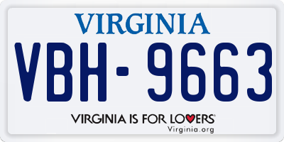 VA license plate VBH9663