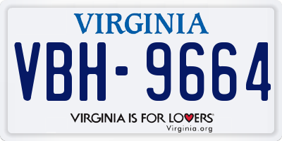 VA license plate VBH9664