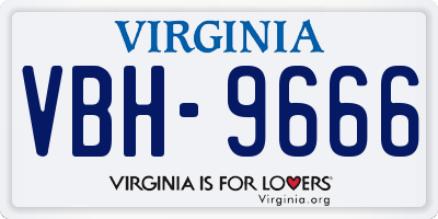 VA license plate VBH9666