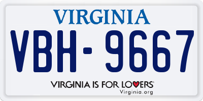 VA license plate VBH9667
