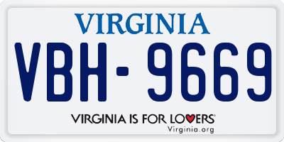 VA license plate VBH9669