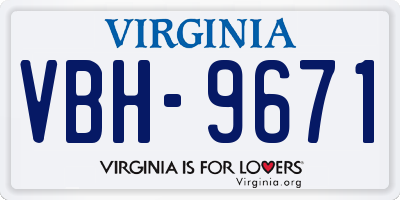 VA license plate VBH9671