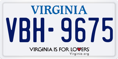 VA license plate VBH9675