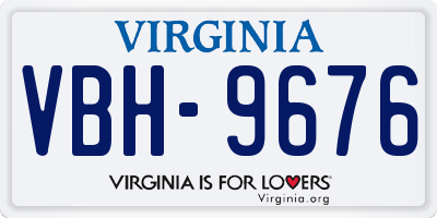 VA license plate VBH9676