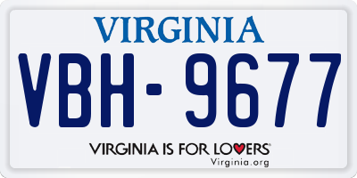 VA license plate VBH9677
