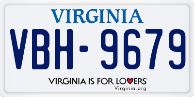 VA license plate VBH9679