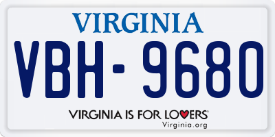 VA license plate VBH9680