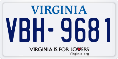 VA license plate VBH9681