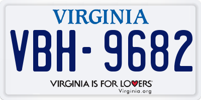 VA license plate VBH9682